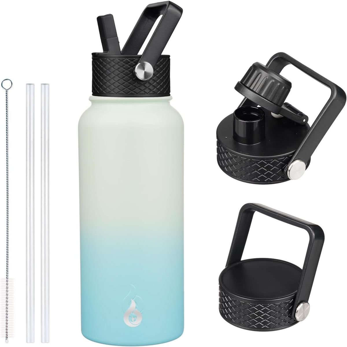 40oz Insulated Water Bottle with Straw Lid, Stainless Steel Bottle