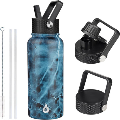 40oz Insulated Water Bottle with Straw Lid, Stainless Steel Bottle