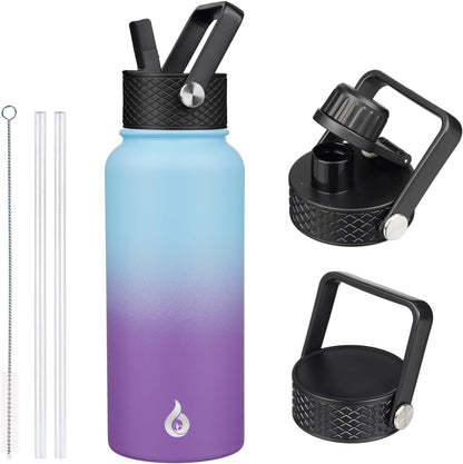 40oz Insulated Water Bottle with Straw Lid, Stainless Steel Bottle