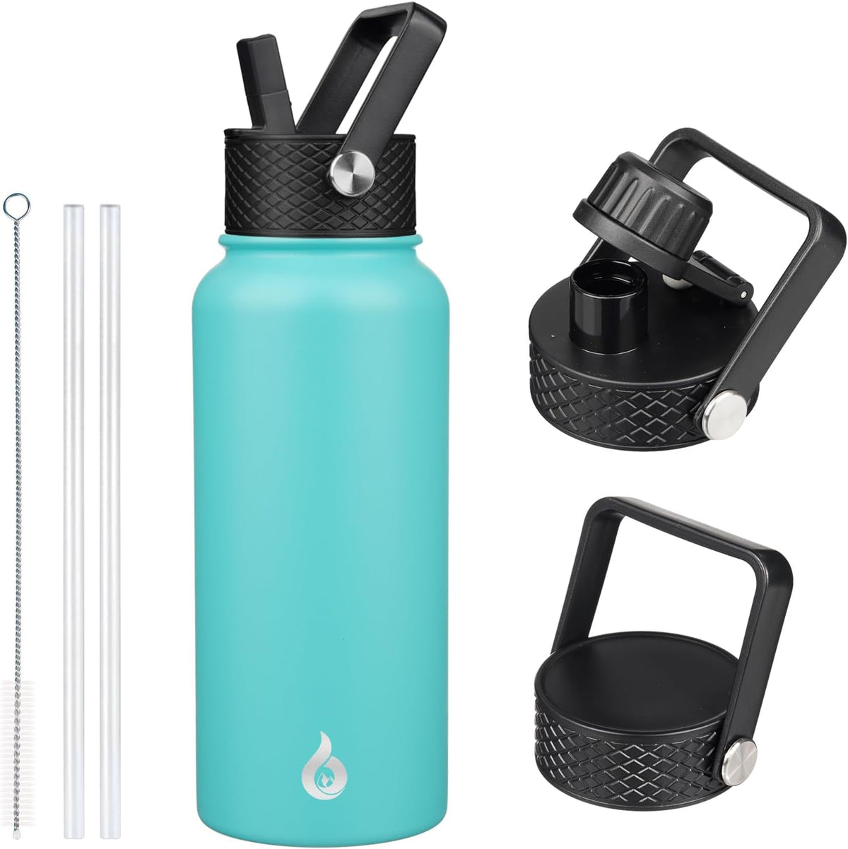 40oz Insulated Water Bottle with Straw Lid, Stainless Steel Bottle