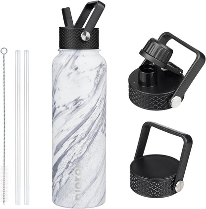 40oz Insulated Water Bottle with Straw Lid, Stainless Steel Bottle