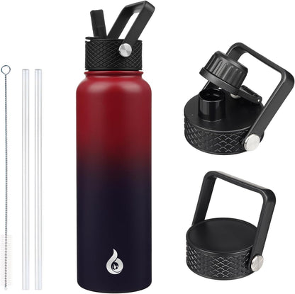 40oz Insulated Water Bottle with Straw Lid, Stainless Steel Bottle