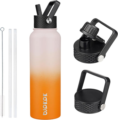 40oz Insulated Water Bottle with Straw Lid, Stainless Steel Bottle