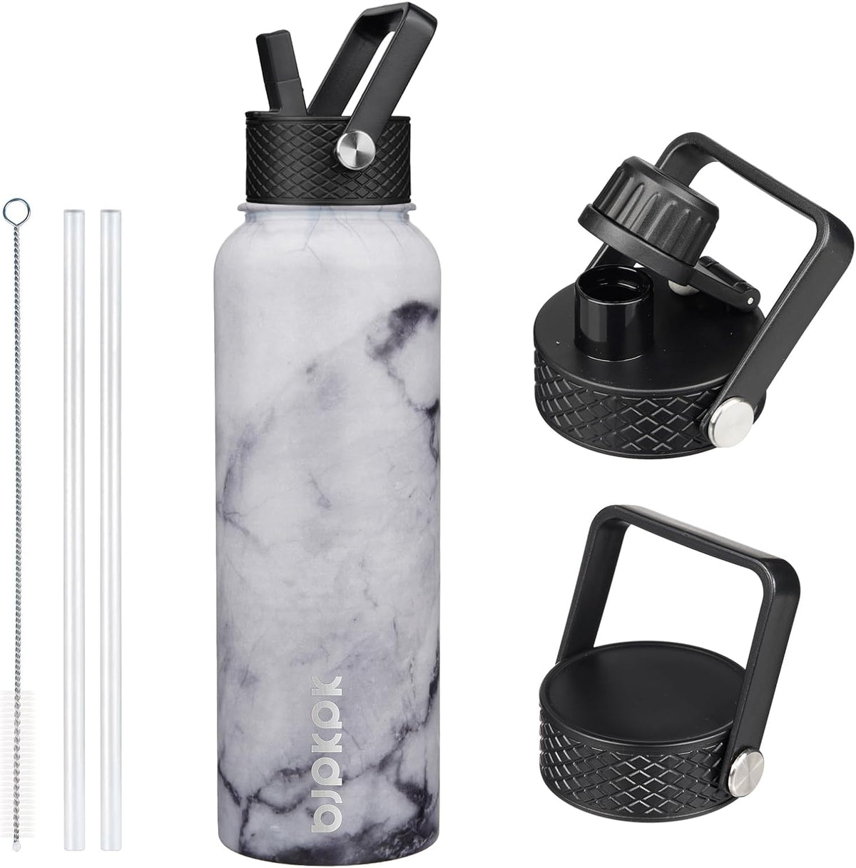 40oz Insulated Water Bottle with Straw Lid, Stainless Steel Bottle