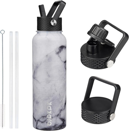 40oz Insulated Water Bottle with Straw Lid, Stainless Steel Bottle