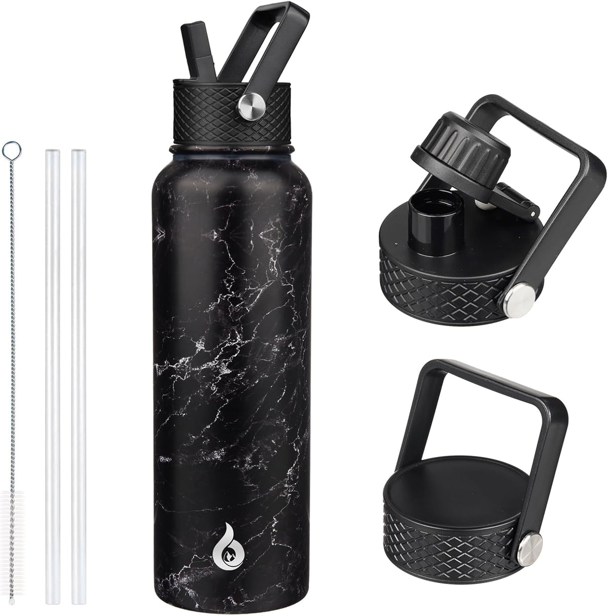 40oz Insulated Water Bottle with Straw Lid, Stainless Steel Bottle