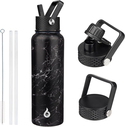 40oz Insulated Water Bottle with Straw Lid, Stainless Steel Bottle