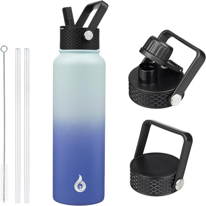40oz Insulated Water Bottle with Straw Lid, Stainless Steel Bottle