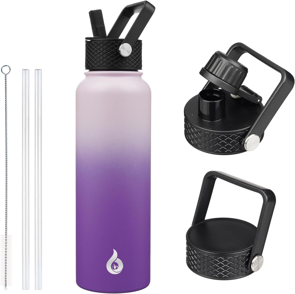 40oz Insulated Water Bottle with Straw Lid, Stainless Steel Bottle