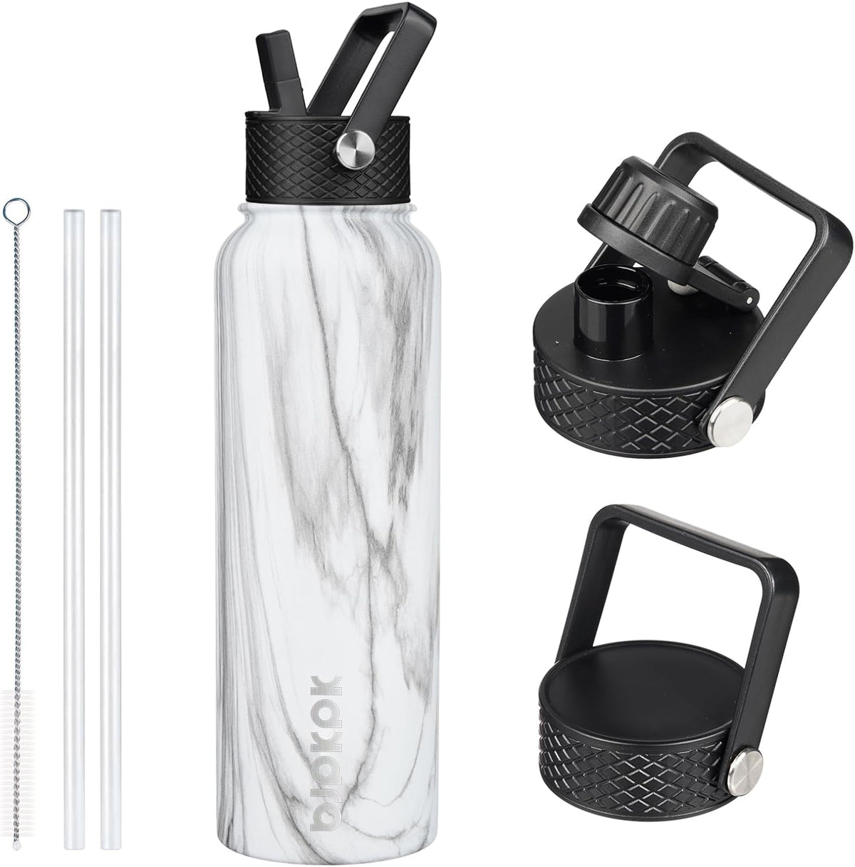 40oz Insulated Water Bottle with Straw Lid, Stainless Steel Bottle