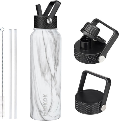 40oz Insulated Water Bottle with Straw Lid, Stainless Steel Bottle