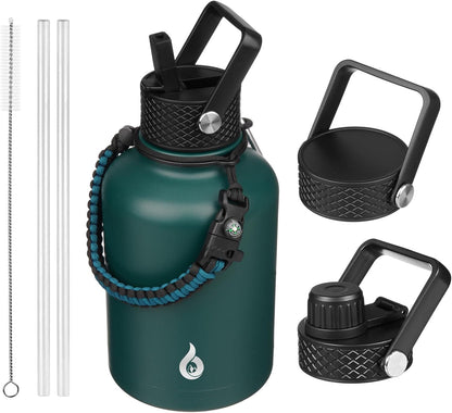 40oz Insulated Water Bottle with Straw Lid, Stainless Steel Bottle