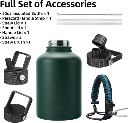 40oz Insulated Water Bottle with Straw Lid, Stainless Steel Bottle
