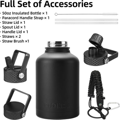 40oz Insulated Water Bottle with Straw Lid, Stainless Steel Bottle