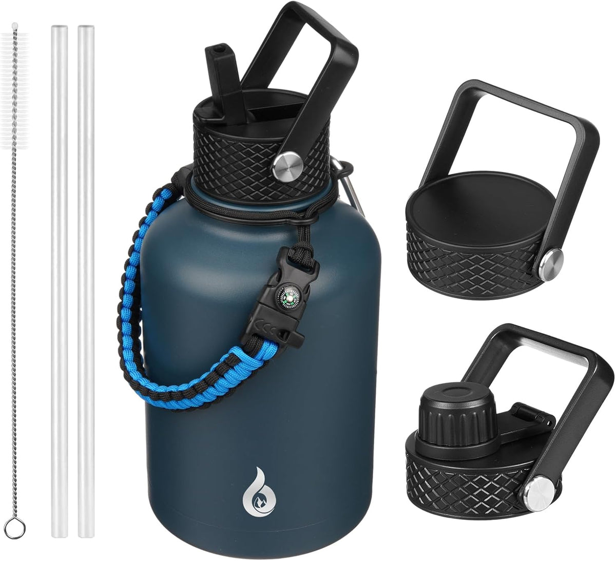 40oz Insulated Water Bottle with Straw Lid, Stainless Steel Bottle