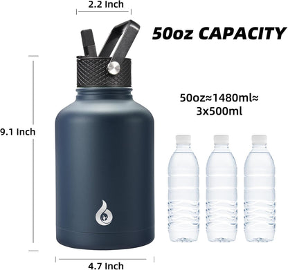 40oz Insulated Water Bottle with Straw Lid, Stainless Steel Bottle