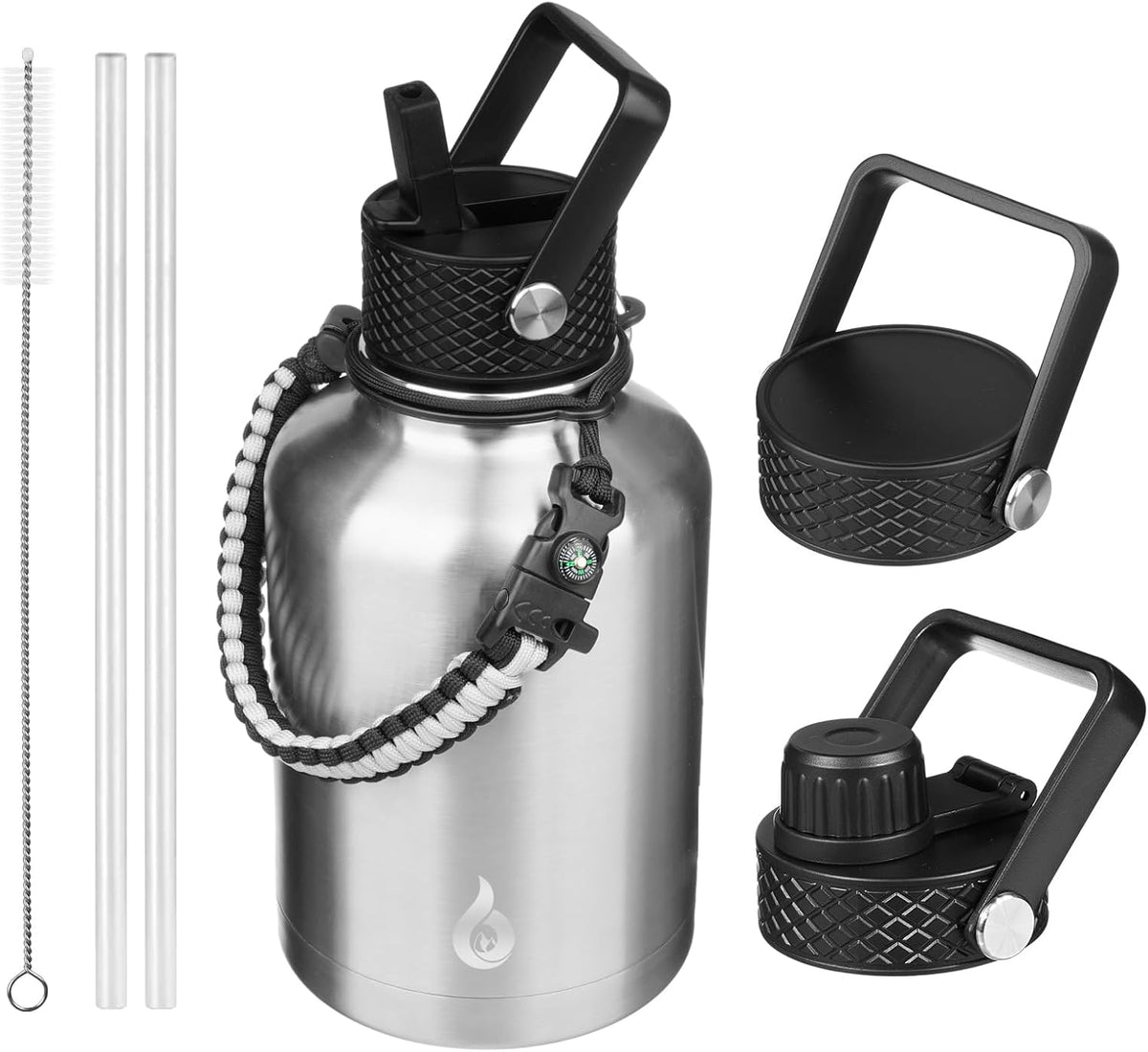 40oz Insulated Water Bottle with Straw Lid, Stainless Steel Bottle