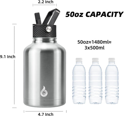 40oz Insulated Water Bottle with Straw Lid, Stainless Steel Bottle