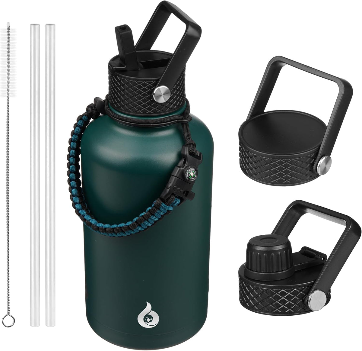 40oz Insulated Water Bottle with Straw Lid, Stainless Steel Bottle