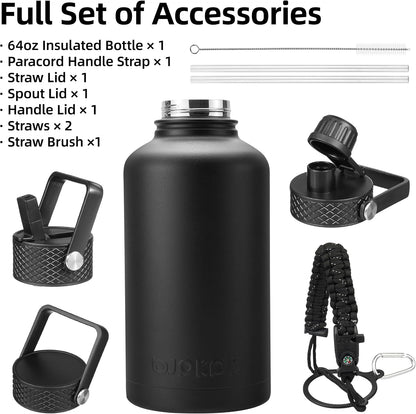 40oz Insulated Water Bottle with Straw Lid, Stainless Steel Bottle