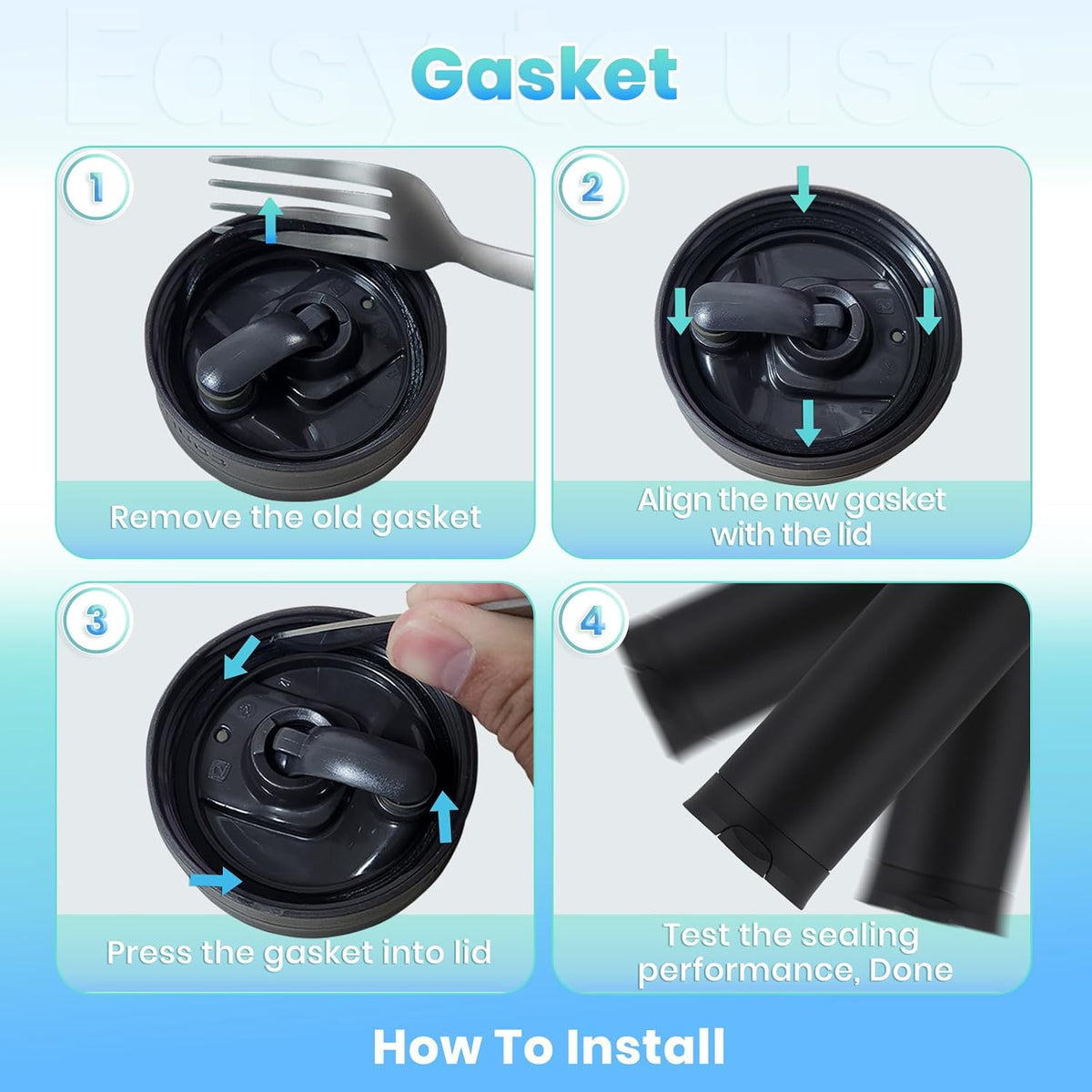 4pcs Gaskets Compatible with Contigo SNAPSEAL Byron Travel Mug