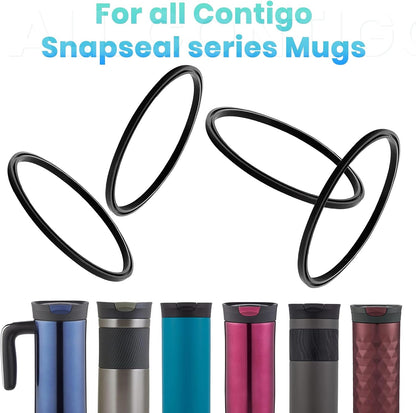 4pcs Gaskets Compatible with Contigo SNAPSEAL Byron Travel Mug