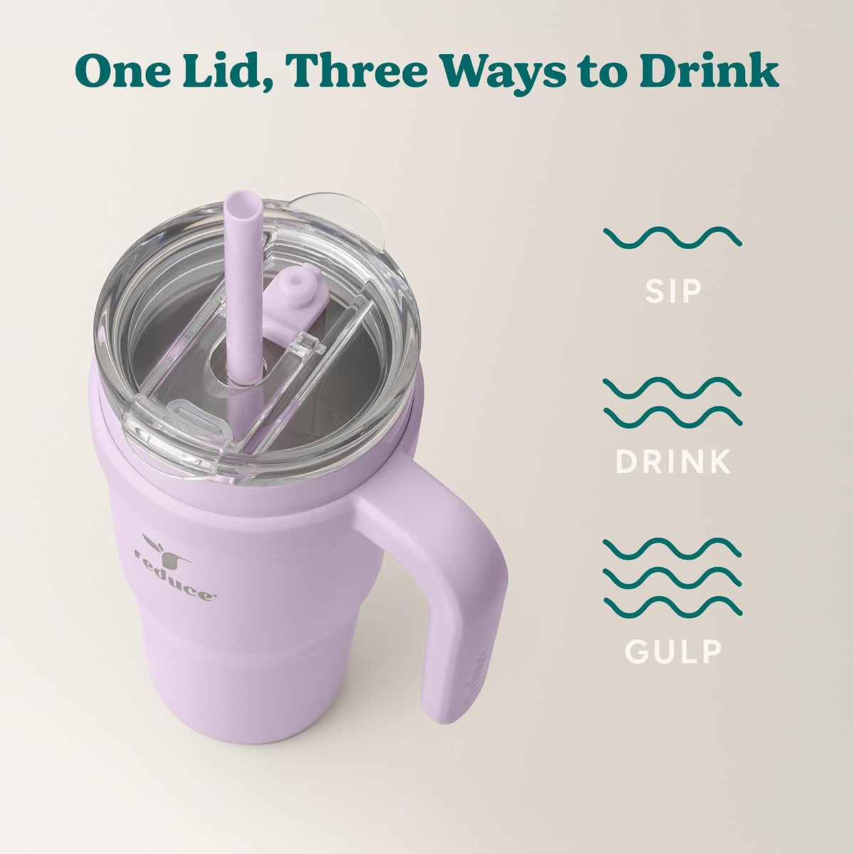 Cold1 40 oz Tumbler with Handle - Vacuum Insulated Stainless Steel Water Bottle for Home, Office or Car, Reusable Mug with Straw or Leakproof Flip Lid, Keeps Drinks Cold All Day-Gloss Sea Glass