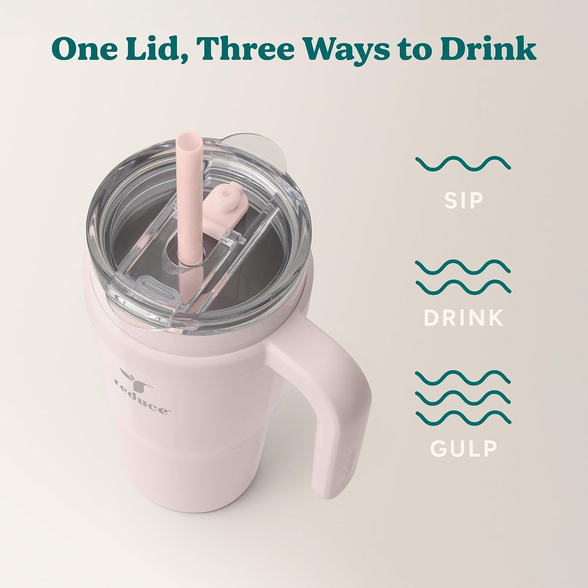 Cold1 40 oz Tumbler with Handle - Vacuum Insulated Stainless Steel Water Bottle for Home, Office or Car, Reusable Mug with Straw or Leakproof Flip Lid, Keeps Drinks Cold All Day-Gloss Sea Glass
