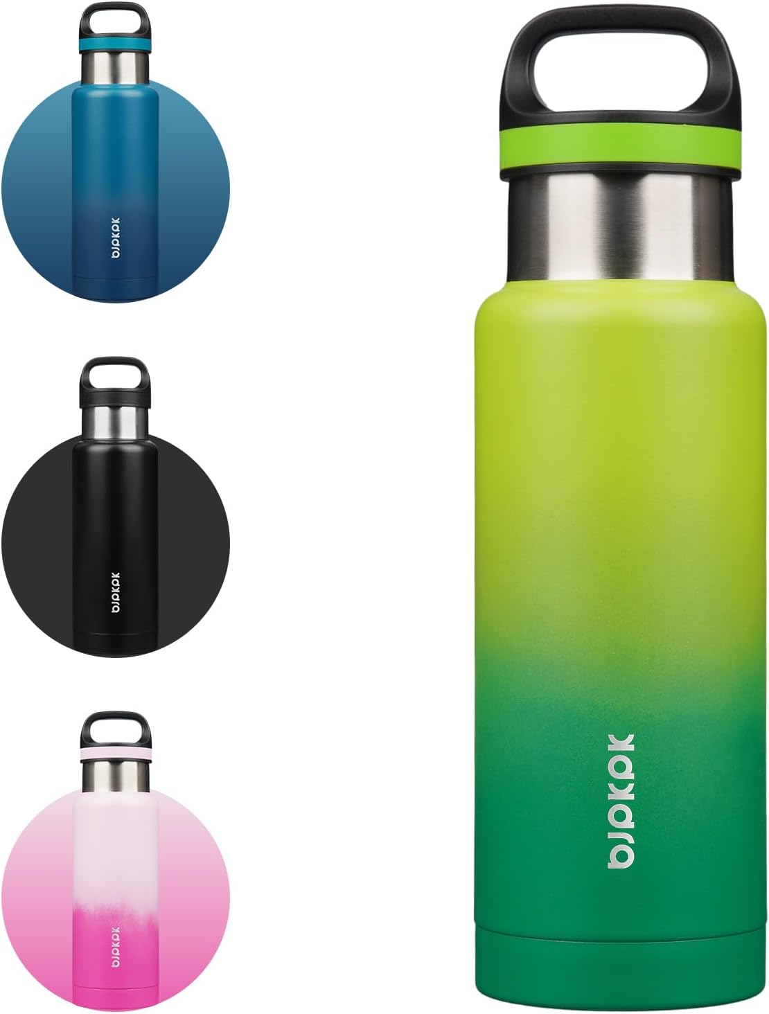 18oz Insulated Water Bottle Stainless Steel Water Bottle with Handle | BPA-Free Leak-Proof Bottle with Double Wall Vacuum Insulation, Reusable Water Bottle for Gym, Office, Travel & Everyday Use
