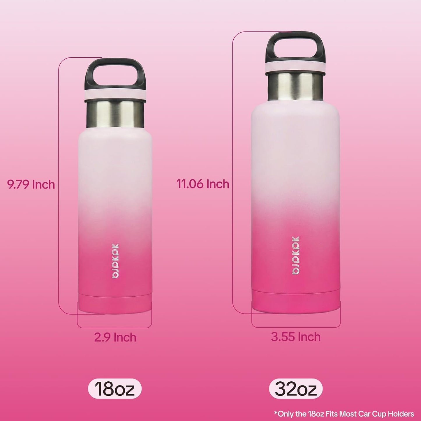 18oz Insulated Water Bottle Stainless Steel Water Bottle with Handle | BPA-Free Leak-Proof Bottle with Double Wall Vacuum Insulation, Reusable Water Bottle for Gym, Office, Travel & Everyday Use
