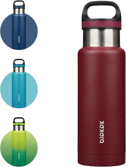 18oz Insulated Water Bottle Stainless Steel Water Bottle with Handle | BPA-Free Leak-Proof Bottle with Double Wall Vacuum Insulation, Reusable Water Bottle for Gym, Office, Travel & Everyday Use