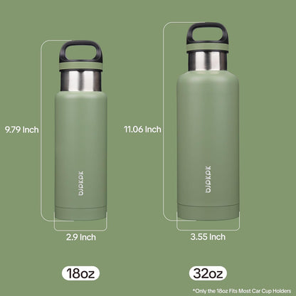 18oz Insulated Water Bottle Stainless Steel Water Bottle with Handle | BPA-Free Leak-Proof Bottle with Double Wall Vacuum Insulation, Reusable Water Bottle for Gym, Office, Travel & Everyday Use