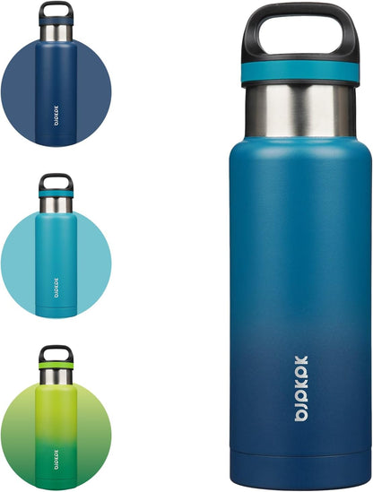 18oz Insulated Water Bottle Stainless Steel Water Bottle with Handle | BPA-Free Leak-Proof Bottle with Double Wall Vacuum Insulation, Reusable Water Bottle for Gym, Office, Travel & Everyday Use