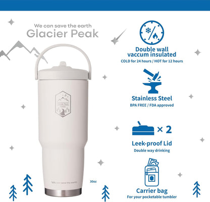 30 oz Insulated Tumbler & water bottle holder- Large Capacity Coffee Travel Mug - Spill-Proof Lid - Travel Coffee Tumbler - Durable Stainless Steel - Ideal for Work, Outdoor, Commute