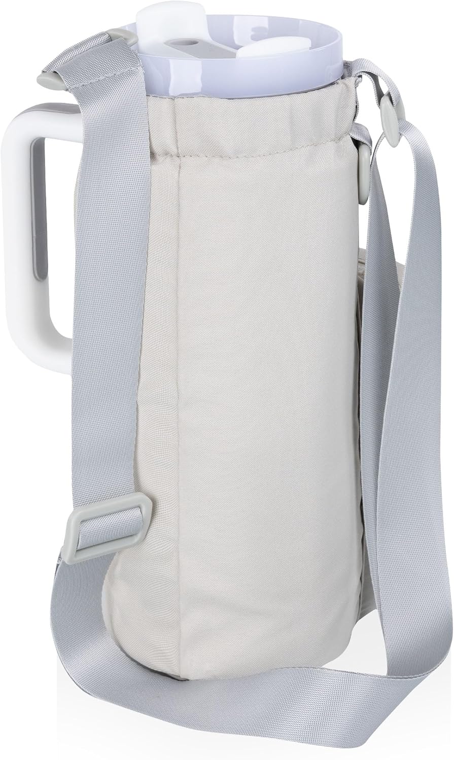 PICNIC TIME Eclipse Tumbler Tote with 40oz Stainless Travel Mug, Eco-Friendly Water Bottle Sling Bag, Crossbody Cup Holder with Phone Pocket & Strap, Recycled Fabric Drink Carrier & Tote (Black)