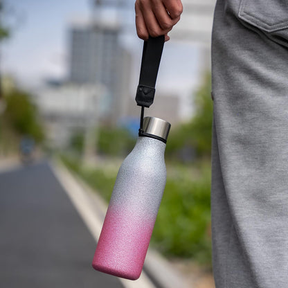 18oz Insulated Water Bottle, Stainless Steel Bottle with Carry Strap | Keep Cold & Hot Vacuum Insulation, Leak-Proof BPA-Free Design, Slim Bottle Fits Most Cup Holders for Gym, Office & Travel - Colors A