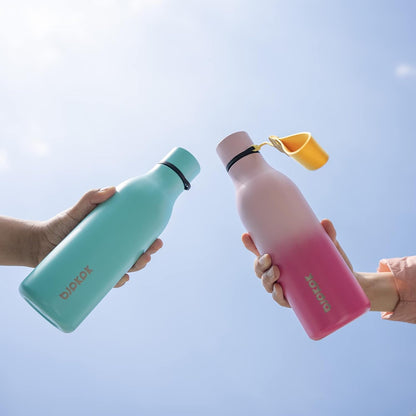 18oz Insulated Water Bottle, Stainless Steel Bottle with Carry Strap | Keep Cold & Hot Vacuum Insulation, Leak-Proof BPA-Free Design, Slim Bottle Fits Most Cup Holders for Gym, Office & Travel - Colors A