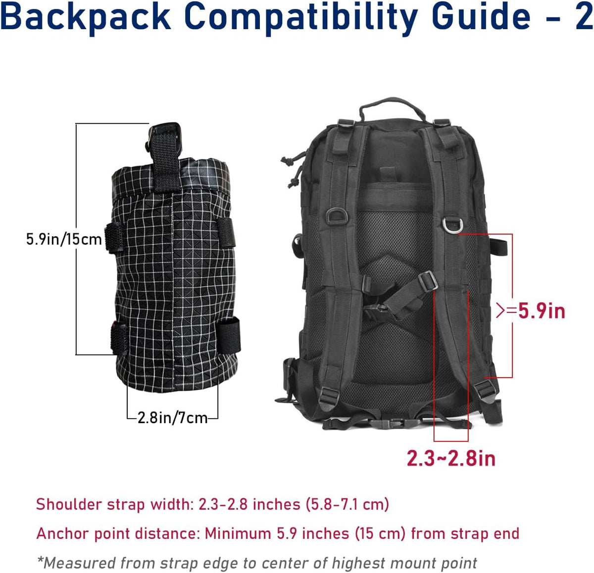 Cactus-24 Ultralight Water Bottle Pouch for Backpack - Fits 8-24oz, Hands-Free Hydration Pack for Camping & Hiking