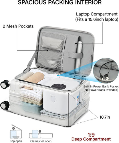 20 Inch Expandable Carry On Luggage 22x14x9 Airline Approved