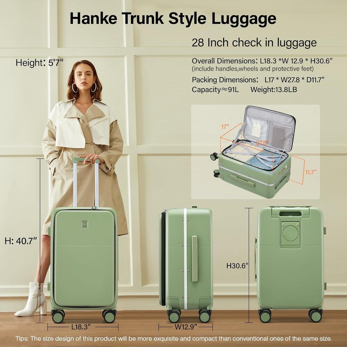20 Inch Expandable Carry On Luggage 22x14x9 Airline Approved