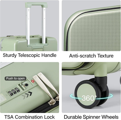 20 Inch Expandable Carry On Luggage 22x14x9 Airline Approved