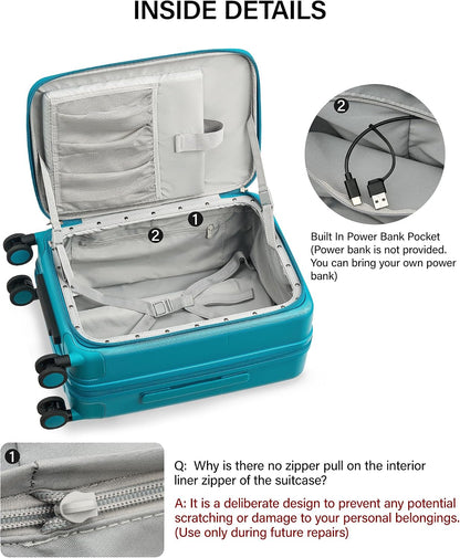 20 Inch Expandable Carry On Luggage 22x14x9 Airline Approved