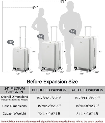 20 Inch Expandable Carry On Luggage 22x14x9 Airline Approved