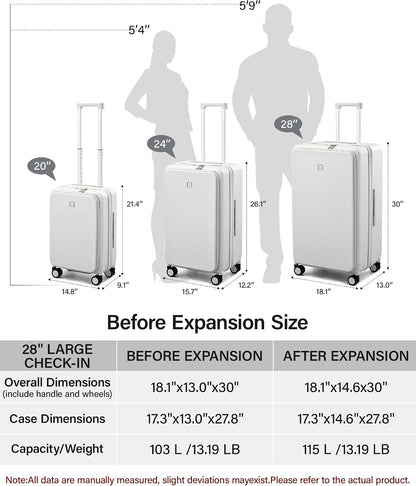 20 Inch Expandable Carry On Luggage 22x14x9 Airline Approved