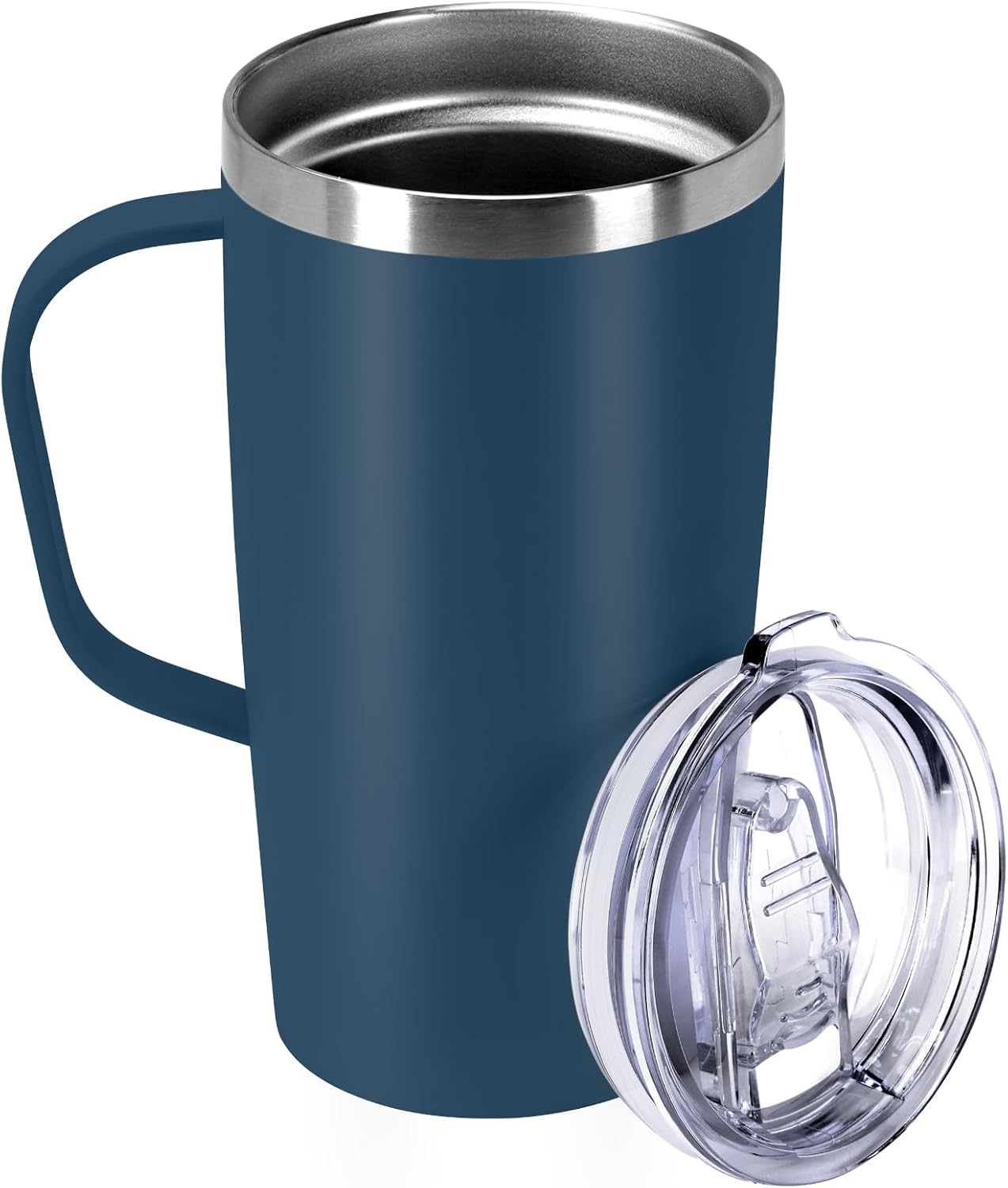 19oz Insulated Coffee Mug with Handle, Double Wall Vacuum Stainless Steel Travel Coffee Tumbler, Blue