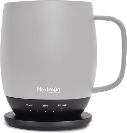 Nextmug - Temperature-Controlled, Self-Heating Coffee Mug | (Black - 14 oz.) – No App, Long-Lasting Battery for Work & Study, Great Gift for Coffee Lovers