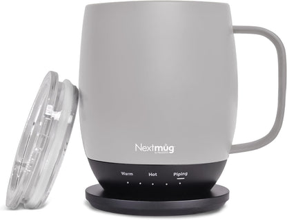 Nextmug - Temperature-Controlled, Self-Heating Coffee Mug | (Black - 14 oz.) – No App, Long-Lasting Battery for Work & Study, Great Gift for Coffee Lovers