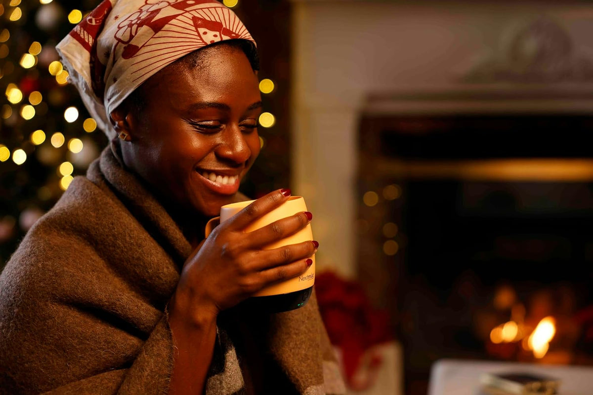 Nextmug - Temperature-Controlled, Self-Heating Coffee Mug | (Black - 14 oz.) – No App, Long-Lasting Battery for Work & Study, Great Gift for Coffee Lovers