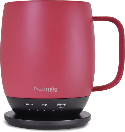 Nextmug - Temperature-Controlled, Self-Heating Coffee Mug | (Black - 14 oz.) – No App, Long-Lasting Battery for Work & Study, Great Gift for Coffee Lovers