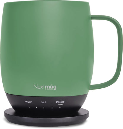 Nextmug - Temperature-Controlled, Self-Heating Coffee Mug | (Black - 14 oz.) – No App, Long-Lasting Battery for Work & Study, Great Gift for Coffee Lovers